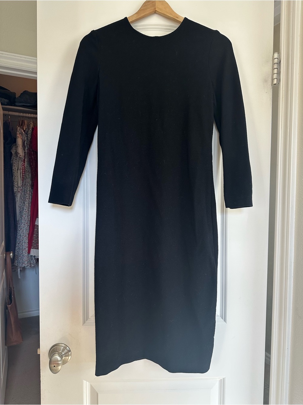 Vince Black Long-Sleeve Midi Dress